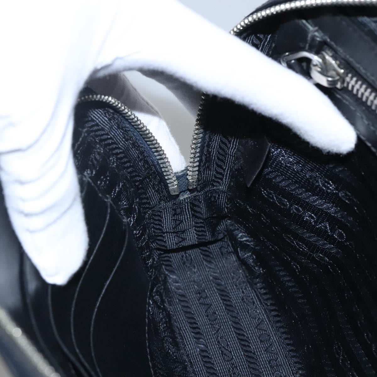 Prada Zip Pochette Saffiano Leather, NAVY, LEATHER, Clutche & pouche