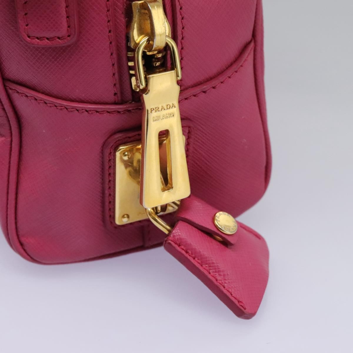 Prada Vintage Bauletto Bag Leather, PINK, LEATHER, Handbag