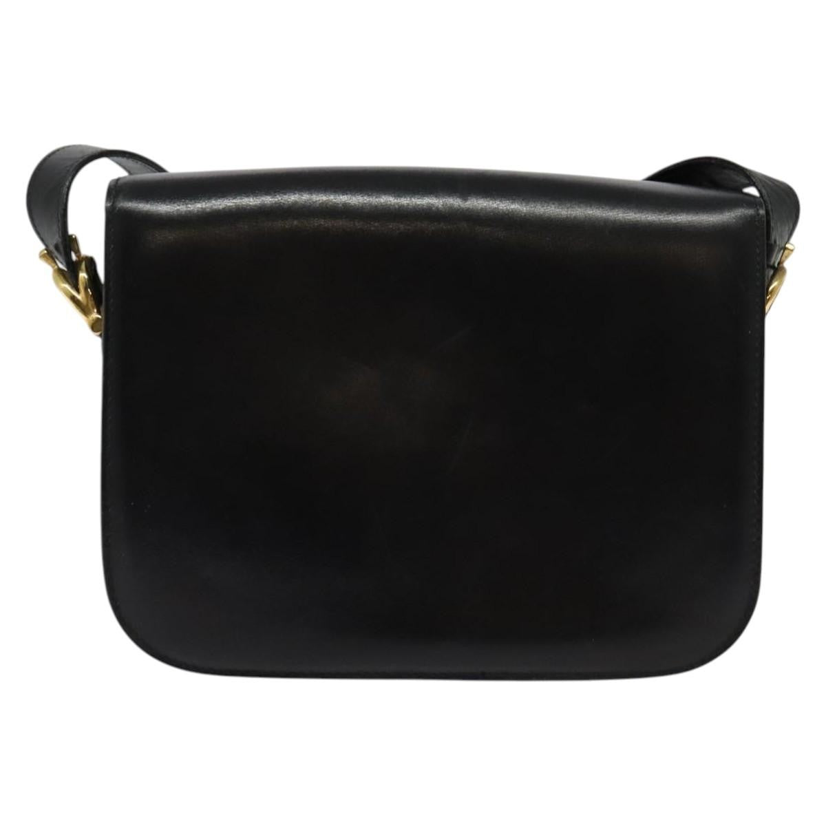 Celine Horse Carriage Shoulder bag Leather, BLACK, LEATHER, Shoulder bag