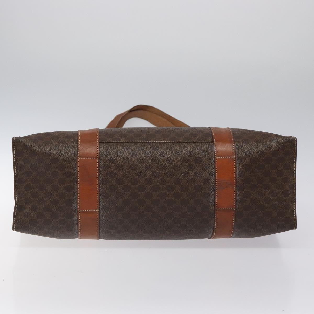 Celine Vintage Macadam Handbag Leather, BROWN, LEATHER, Handbag