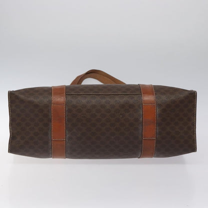 Celine Vintage Macadam Handbag Leather, BROWN, LEATHER, Handbag