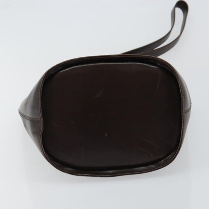 Celine Circle logo Leather, BROWN, LEATHER, Shoulder bag