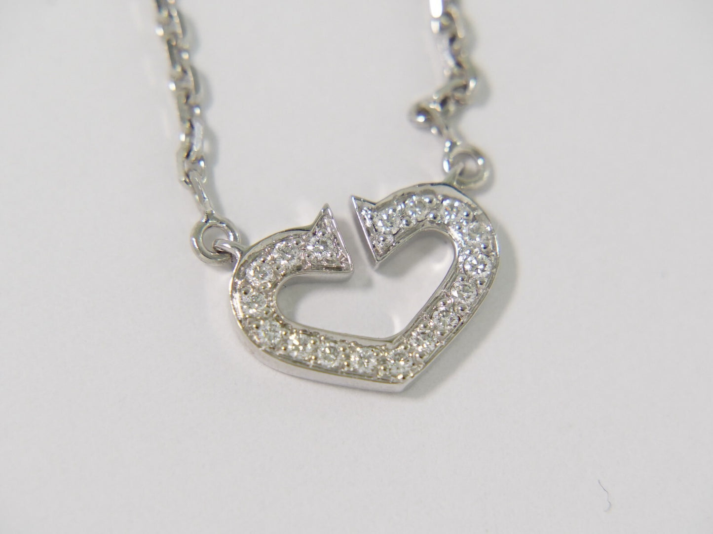 Cartier C Heart de Cartier Pendant Necklace 18K White Gold with Diamond, SILVER, WHITE_GOLD, Necklace