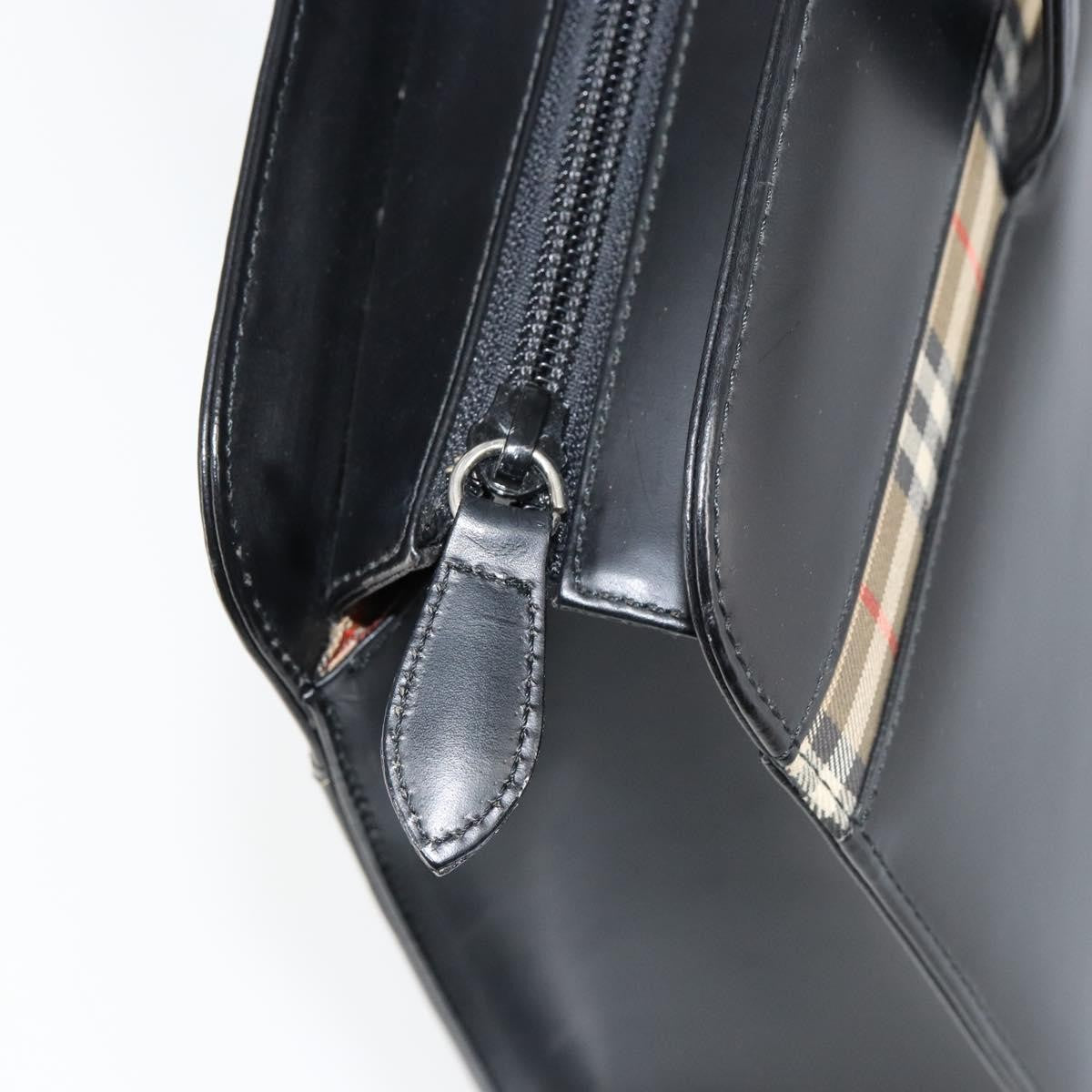 Burberry Vintage Handbag Leather, BLACK, LEATHER, Handbag