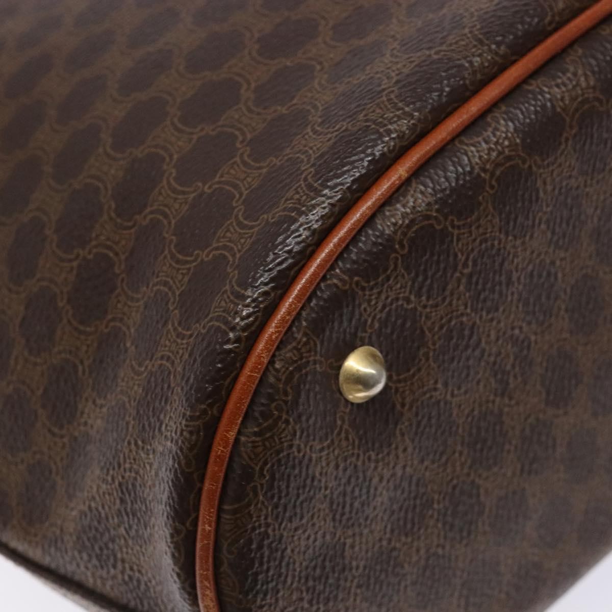 Celine Vintage Macadam Shopper Tote Coated Canvas, BROWN, CANVAS, Tote bag