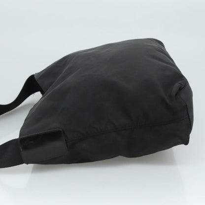 Prada Flat Messenger Bag Tessuto, BLACK, NYLON, Shoulder bag