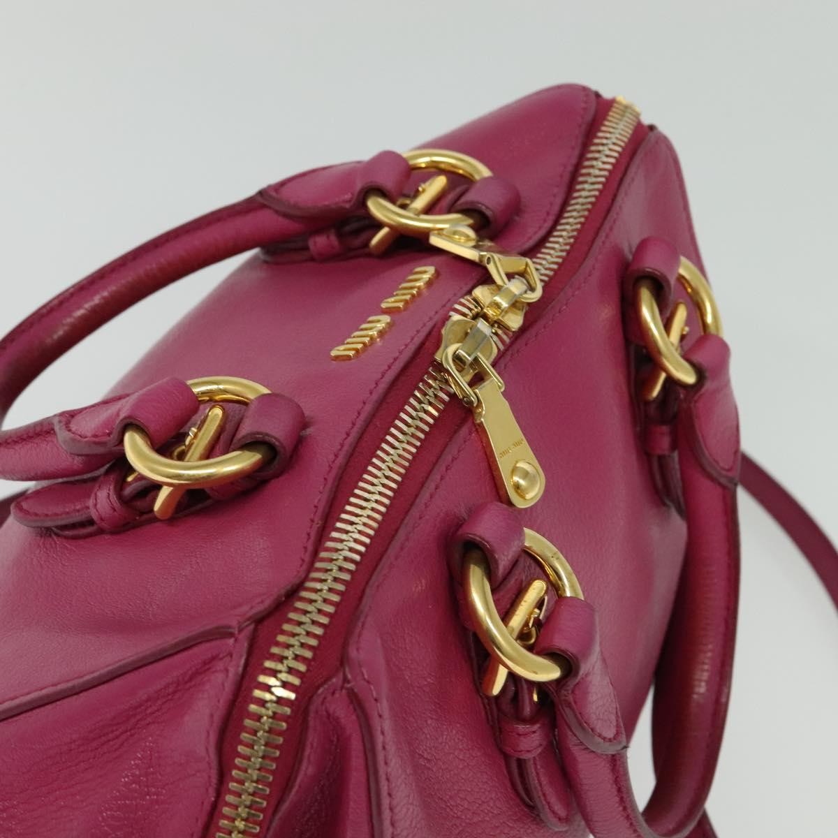 Miu Miu Madras Bowler Bag Leather, PINK, LEATHER, Handbag