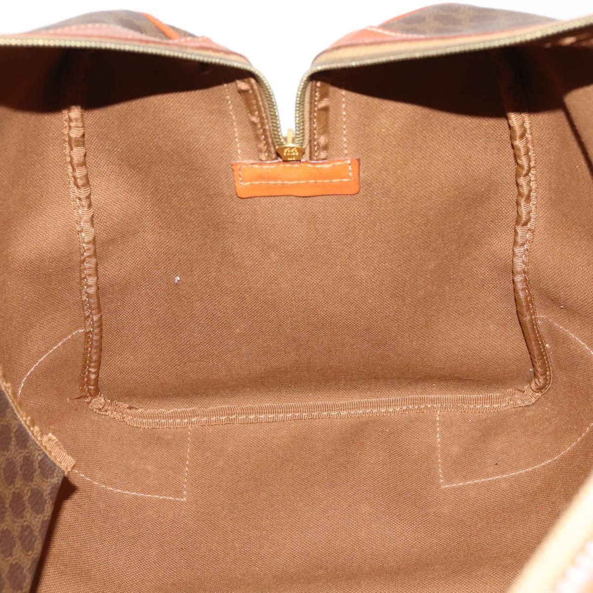 Celine Vintage Macadam Boston bag Canvas and Leather, BROWN, CANVAS, Travel bag