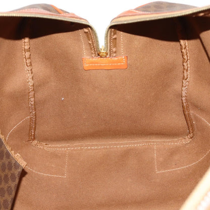 Celine Vintage Macadam Boston bag Canvas and Leather, BROWN, CANVAS, Travel bag