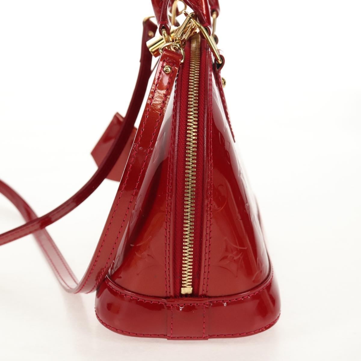 Louis Vuitton Alma Handbag Monogram Vernis, RED, PATENT_LEATHER, Handbag