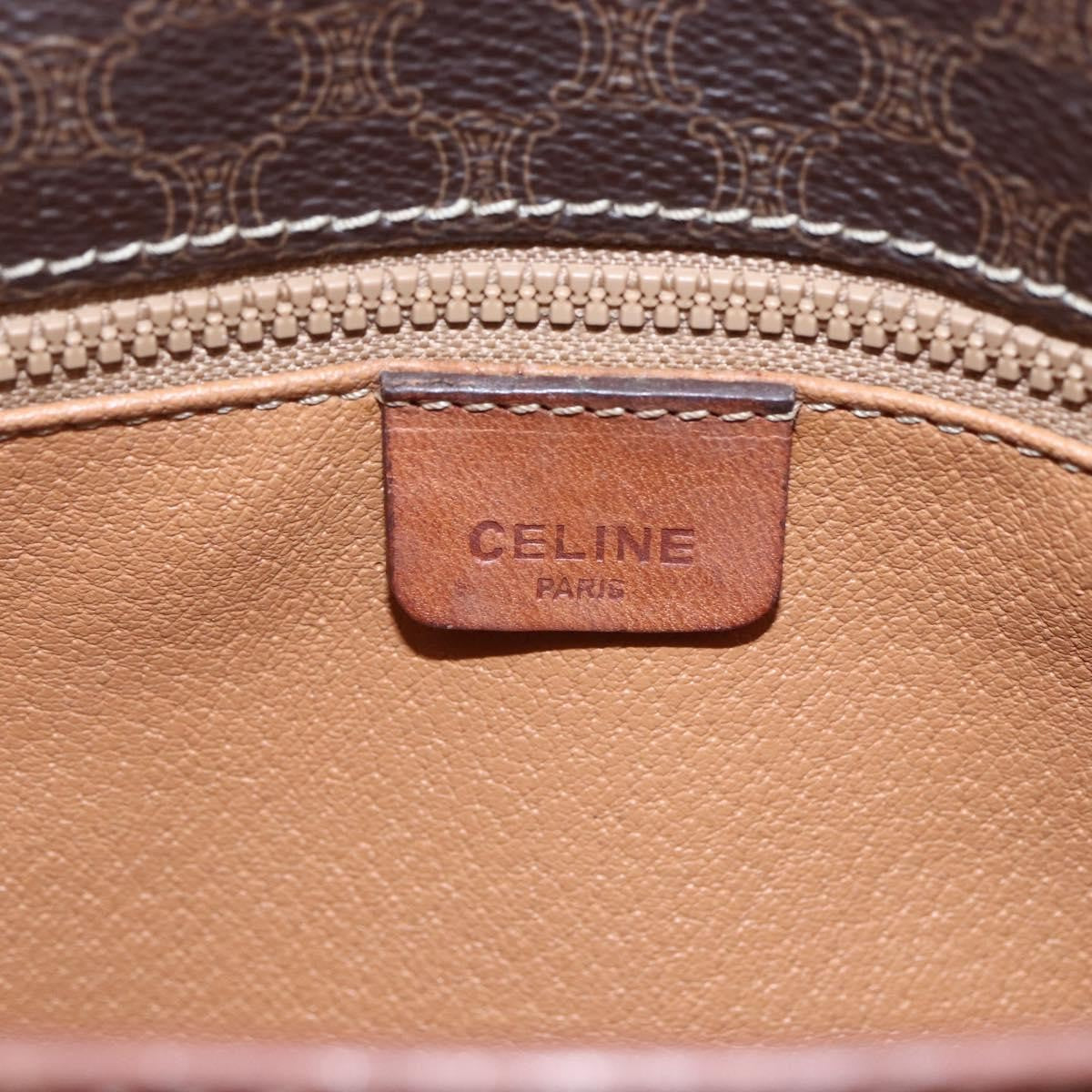 Celine Flap Shoulder Bag Canvas, BROWN, CANVAS, Shoulder bag