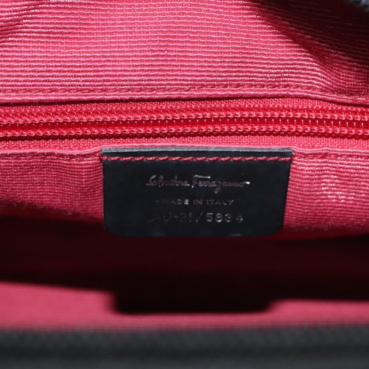 Salvatore Ferragamo Gancini handbag Suede, BLACK, SUEDE, Handbag