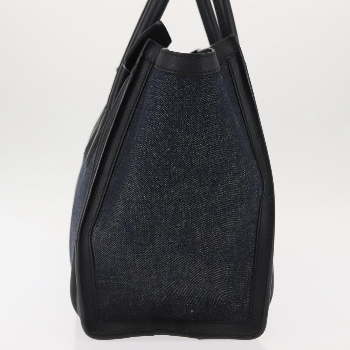 Celine Luggage Bag Denim and leather, BLACK, DENIM_JEANS, Handbag