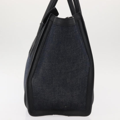 Celine Luggage Bag Denim and leather, BLACK, DENIM_JEANS, Handbag