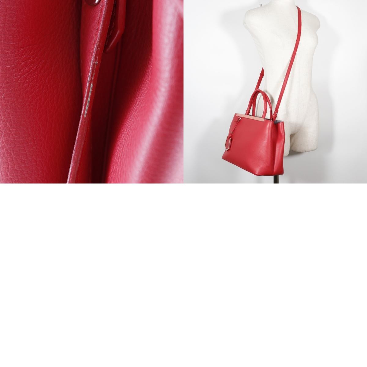 Fendi 2Jours Bag Leather, RED, LEATHER, Handbag