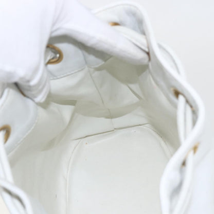 Chanel Vintage CC Drawstring Bucket Bag Caviar, WHITE, LEATHER, Shoulder bag