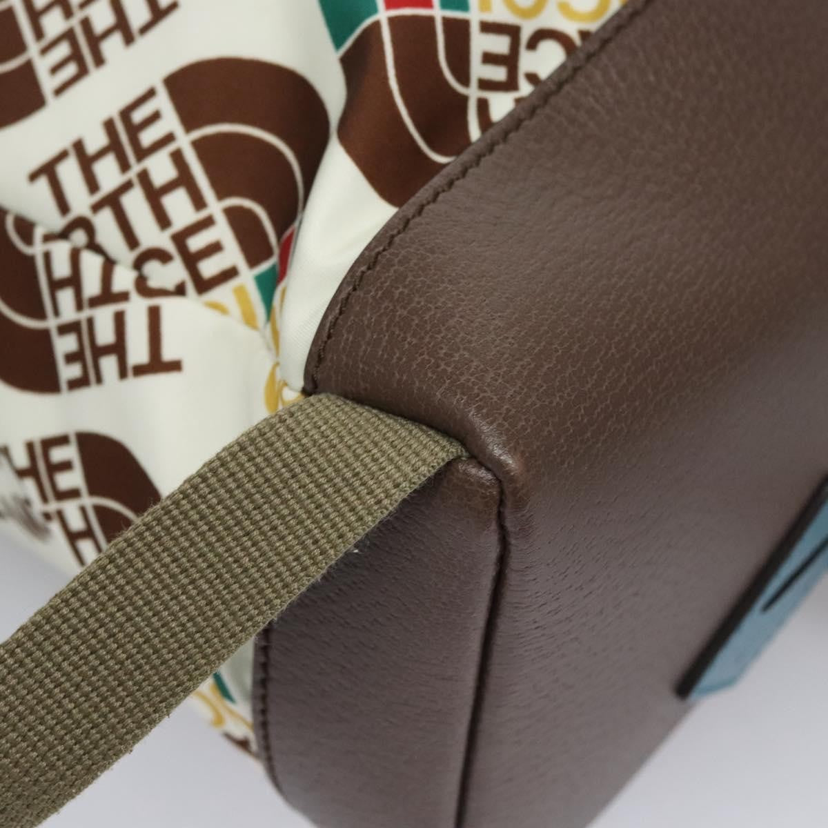 Gucci Gucci x The North Face Zip Backpack Printed Nylon, ECRU, NYLON, Backpack