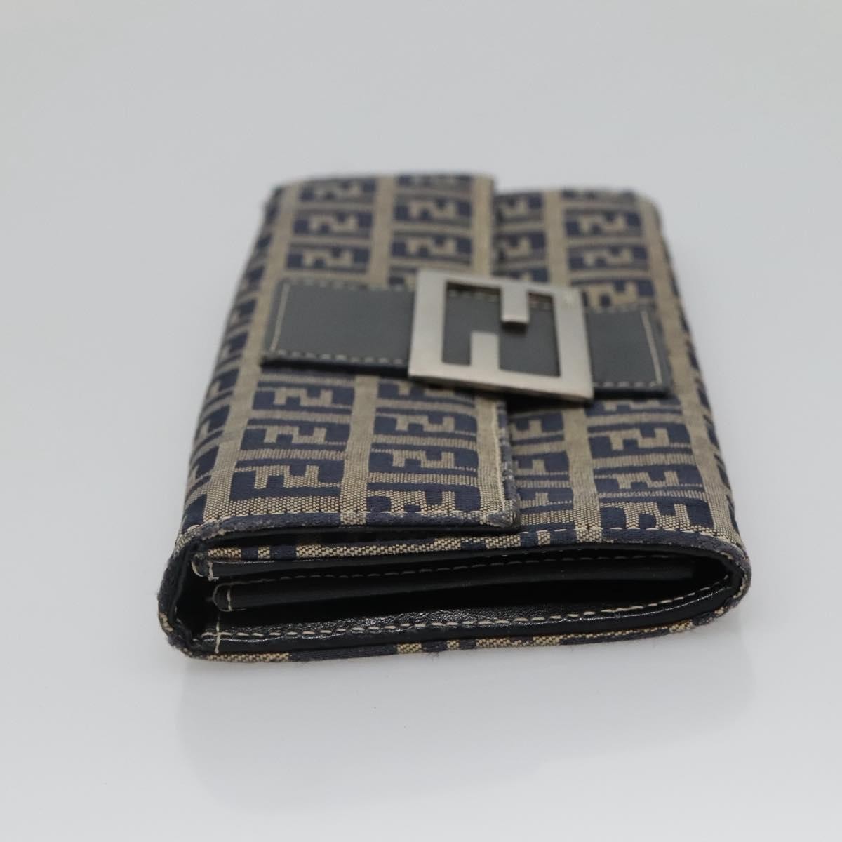 Fendi FF Continental Wallet Canvas, NAVY, CANVAS, Wallets
