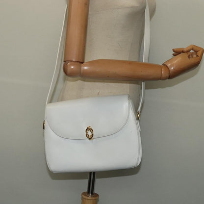 Gucci Vintage Flap Crossbody Bag Leather, WHITE, LEATHER, Shoulder bag