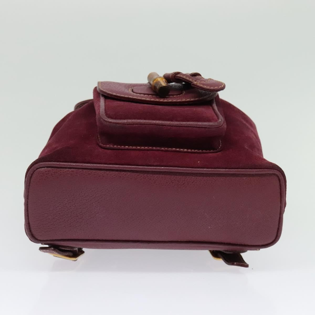 Gucci Vintage Bamboo Backpack Suede, PURPLE, SUEDE, Backpack