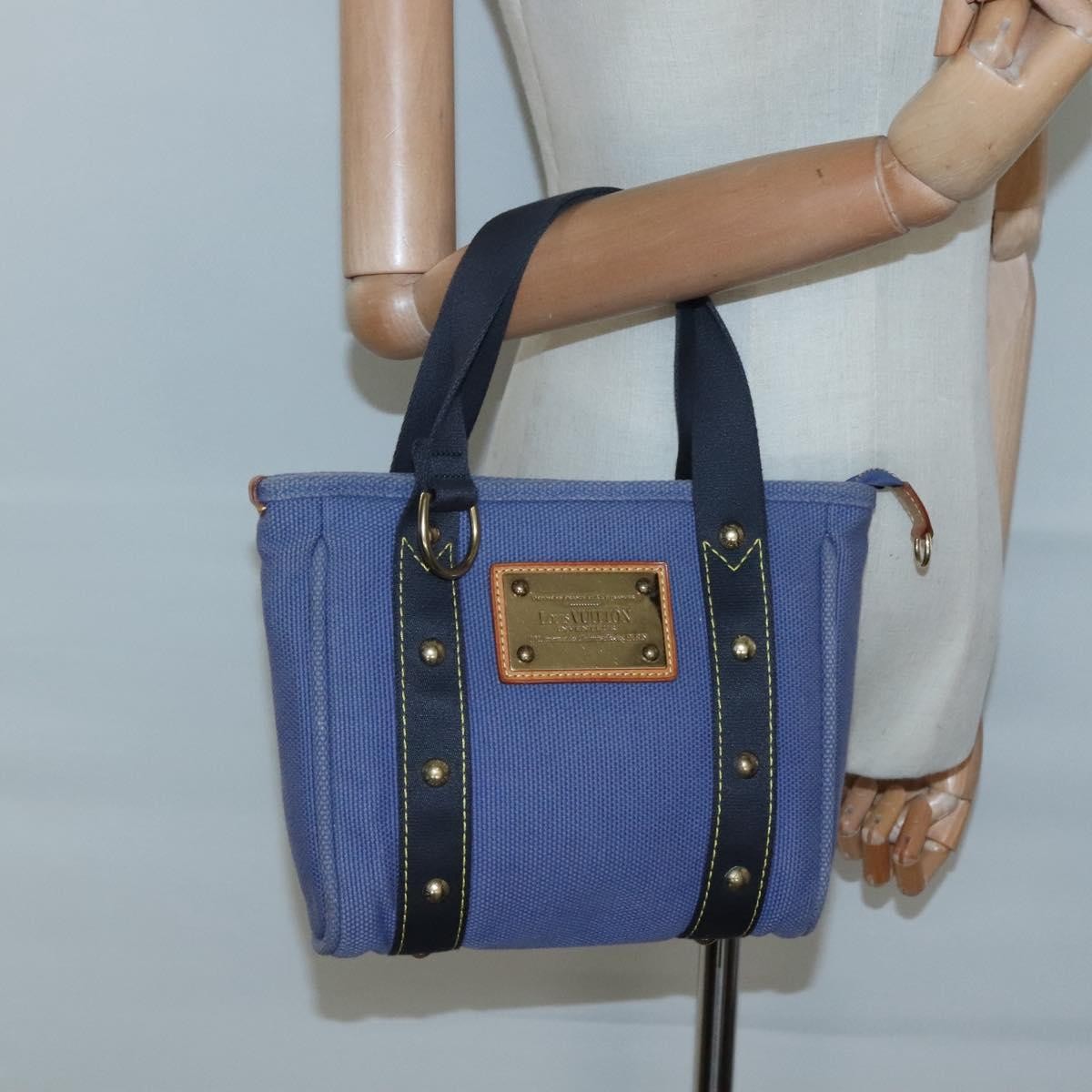 Louis Vuitton Antigua Tote Canvas, BLUE, CANVAS, Tote bag