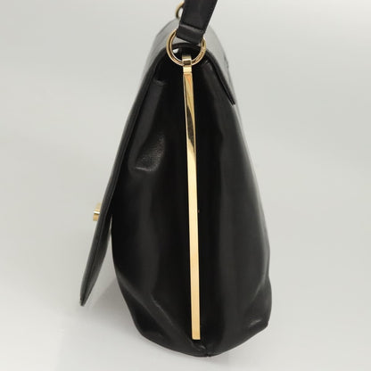 Salvatore Ferragamo Flap Handbag Leather, BLACK, LEATHER, Handbag