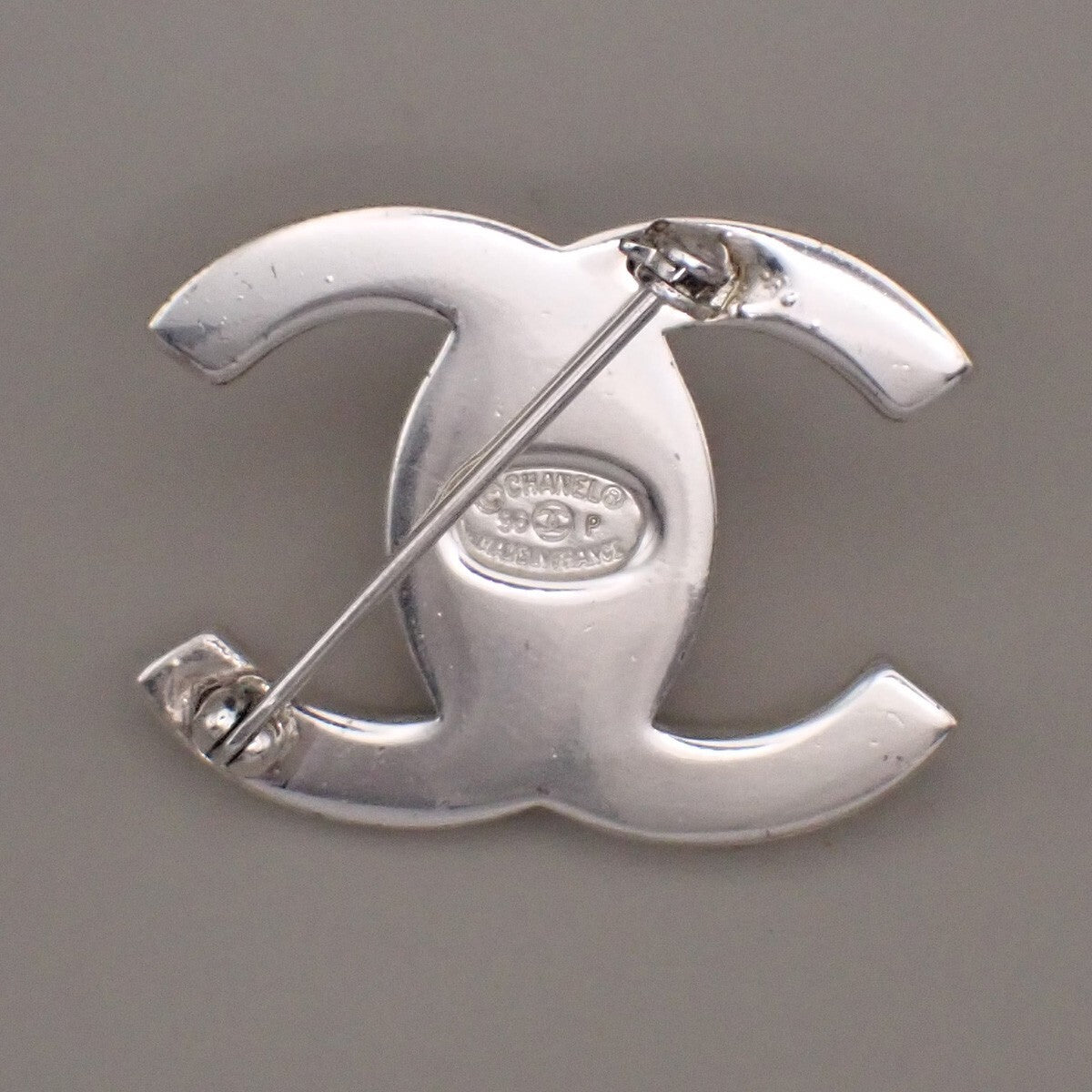 Chanel Vintage CC Turnlock Brooch Metal, SILVER, SILVER_PLATED, Brooch