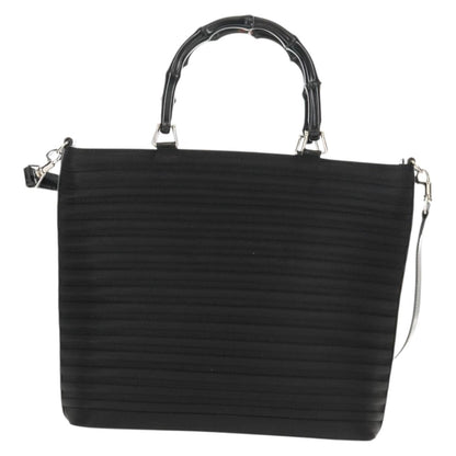 Gucci Vintage Bamboo Handle Bag Nylon, BLACK, NYLON, Handbag