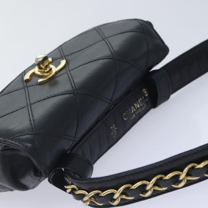 Chanel Vintage Flap Waist Bag Leather, BLACK, LEATHER, Clutche & pouche