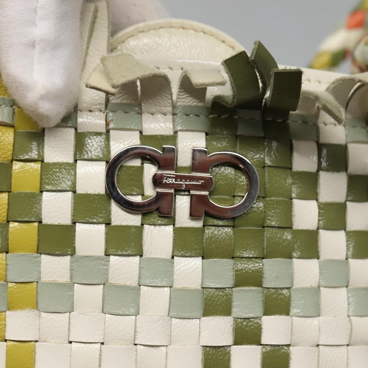 Salvatore Ferragamo Gancini Shoulder Bag Leather, GREEN, LEATHER, Shoulder bag