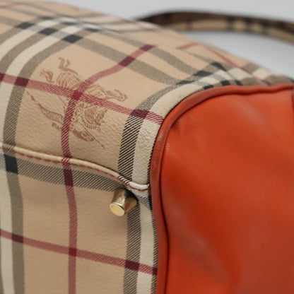 Burberry Canterbury Panels Tote Haymarket Coated Canvas and Leather, BEIGE, CANVAS, Tote bag