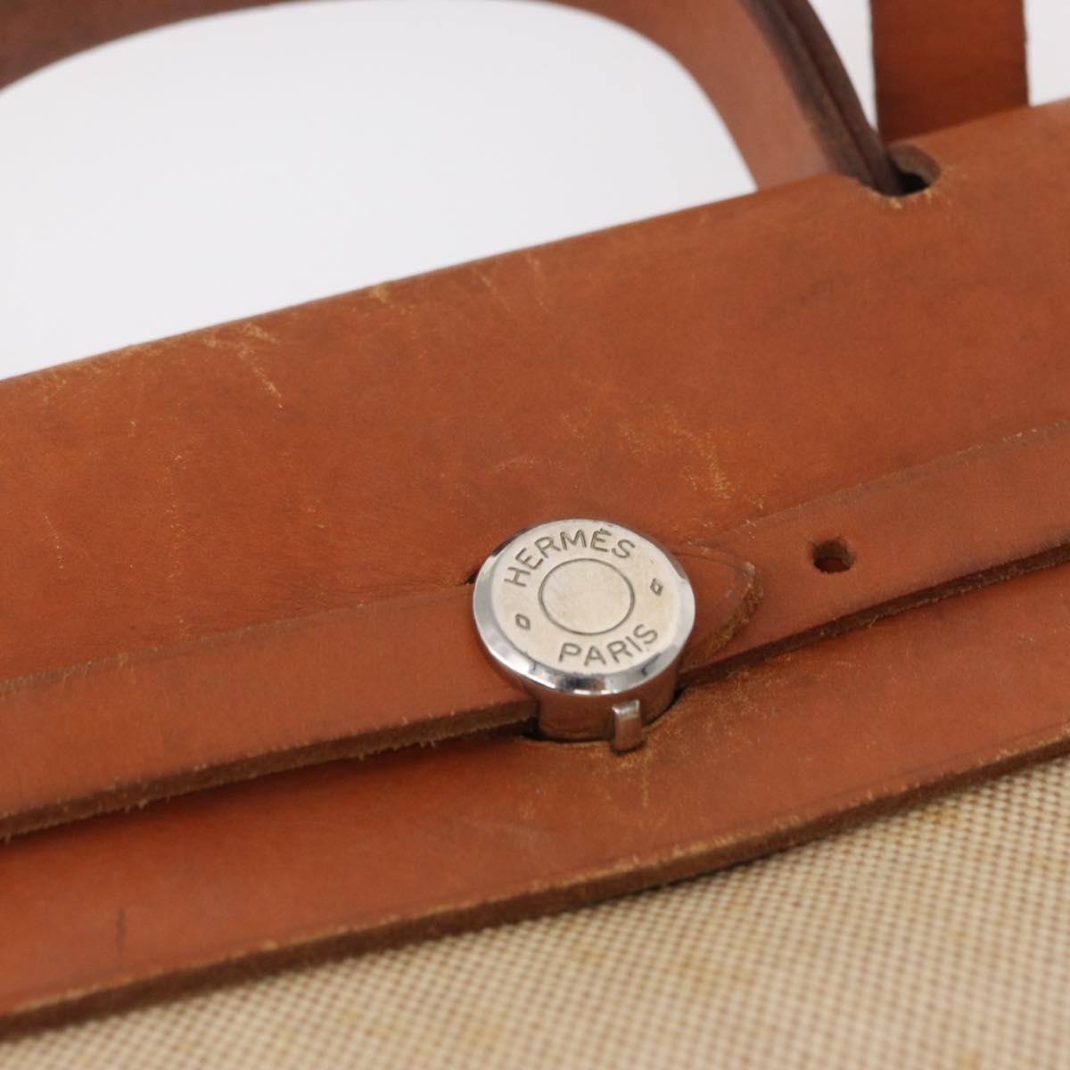 Hermes Herbag A Dos Backpack Toile, BEIGE, CANVAS, Backpack