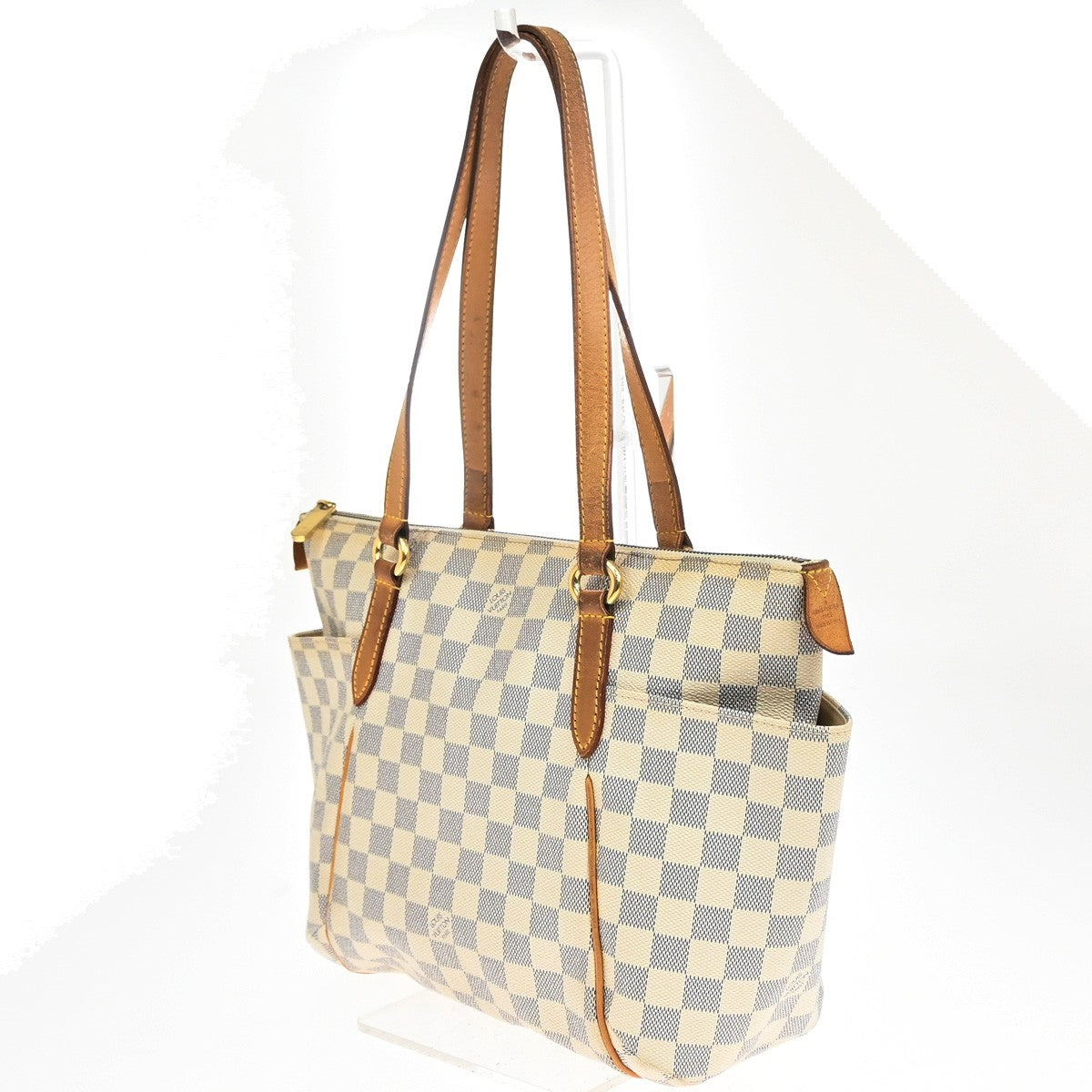 Louis Vuitton Totally Handbag Damier, WHITE, CANVAS, Shoulder bag