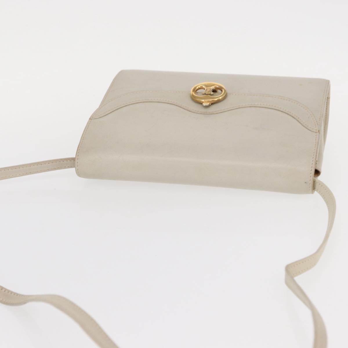 Celine Vintage Shoulder Bag Leather, ECRU, LEATHER, Shoulder bag
