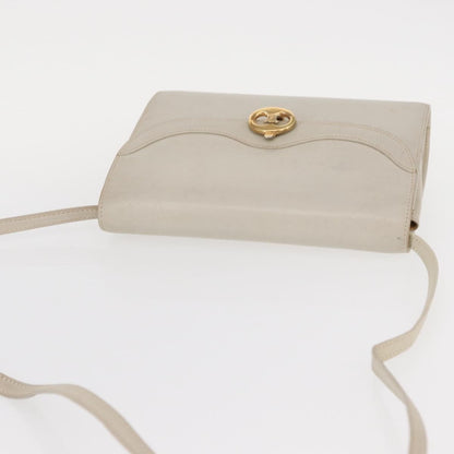 Celine Vintage Shoulder Bag Leather, ECRU, LEATHER, Shoulder bag