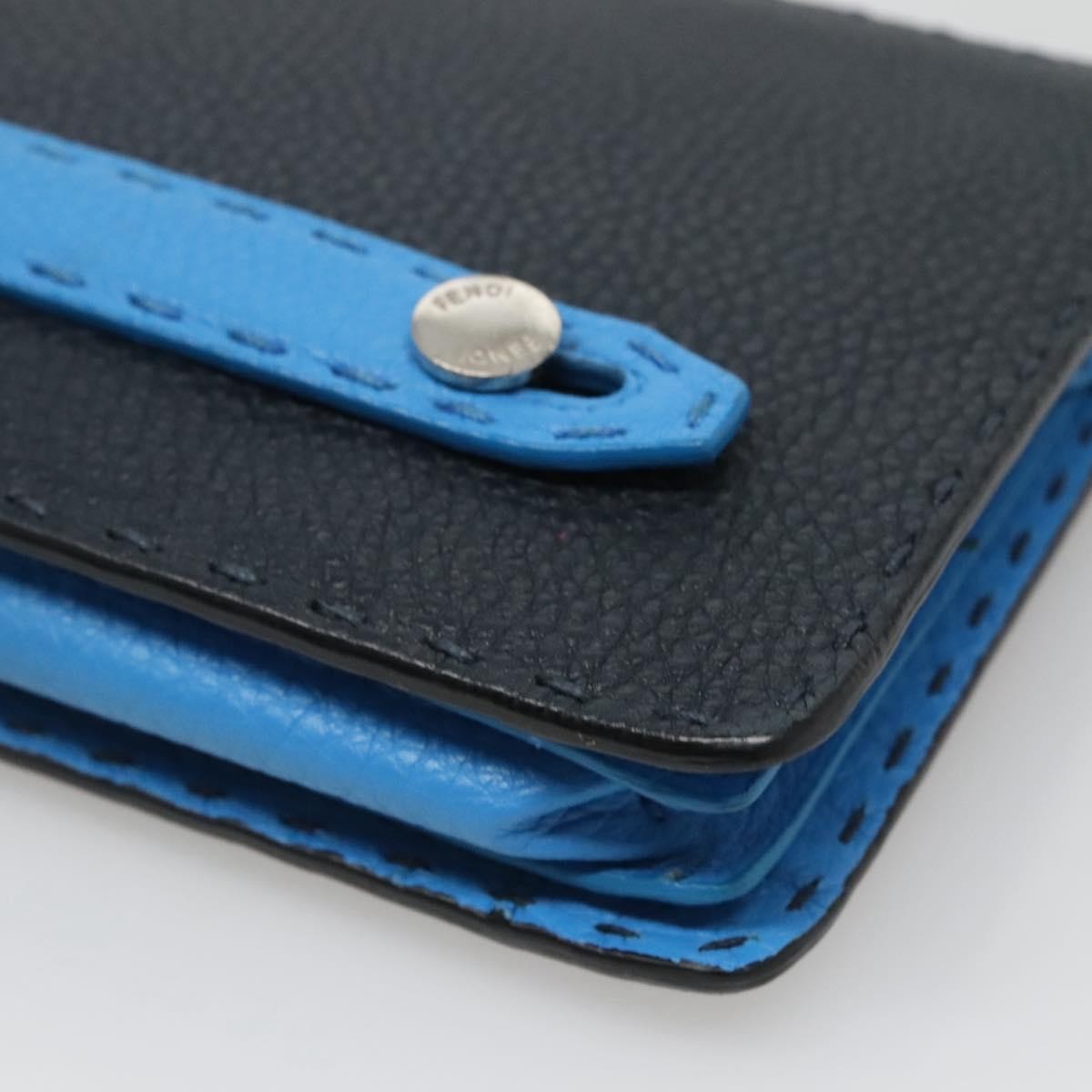 Fendi Selleria Zip Pouch Leather, BLACK, LEATHER, Clutche & pouche