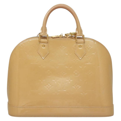 Louis Vuitton Alma Handbag Monogram Vernis, BEIGE, PATENT_LEATHER, Handbag