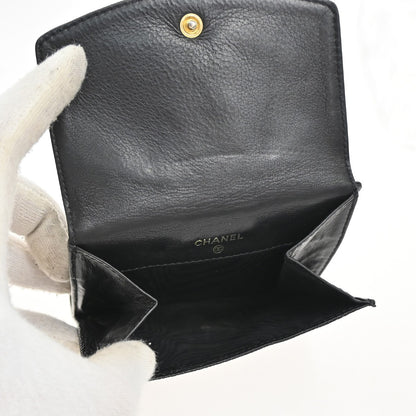 Chanel Timeless Trifold Wallet Leather, BLACK, LEATHER, Wallets