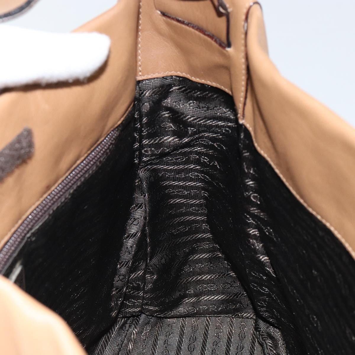 Prada Vintage Shoulder Bag Leather, BROWN, LEATHER, Shoulder bag