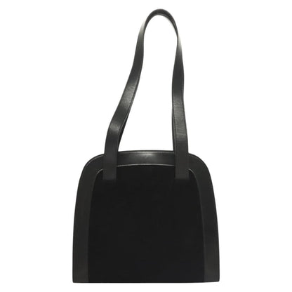 Celine Shoulder Bag Suede and leather, BLACK, SUEDE, Shoulder bag
