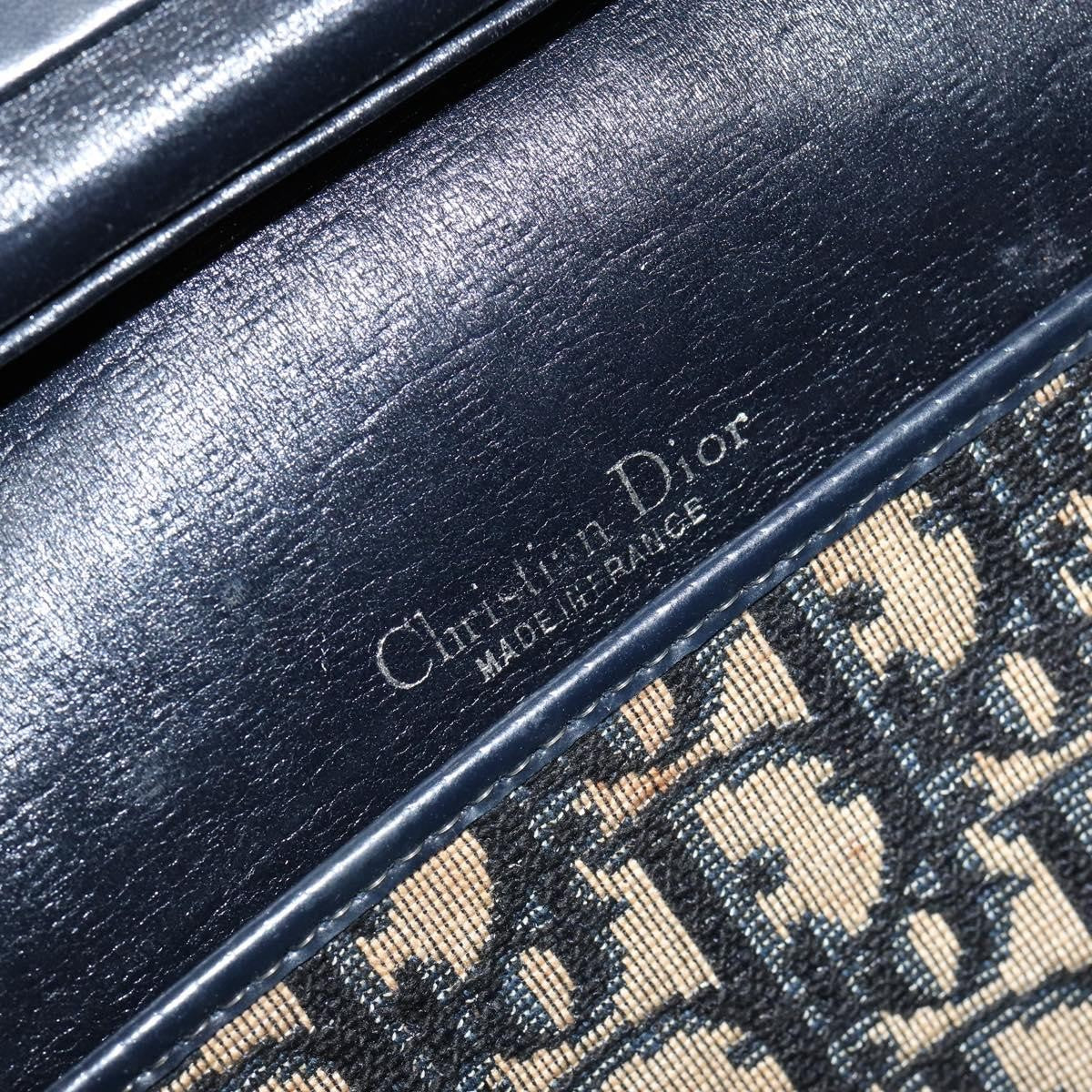 Christian Dior Vintage Trotter Handbag Canvas, NAVY, CANVAS, Handbag