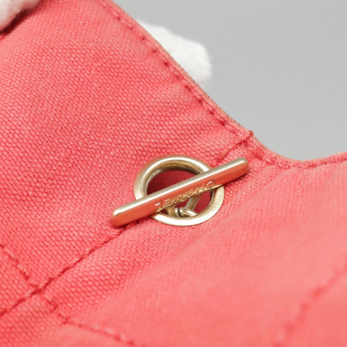 Chanel Chocolate Bar Coco Mark handbag Canvas, RED, CANVAS, Handbag