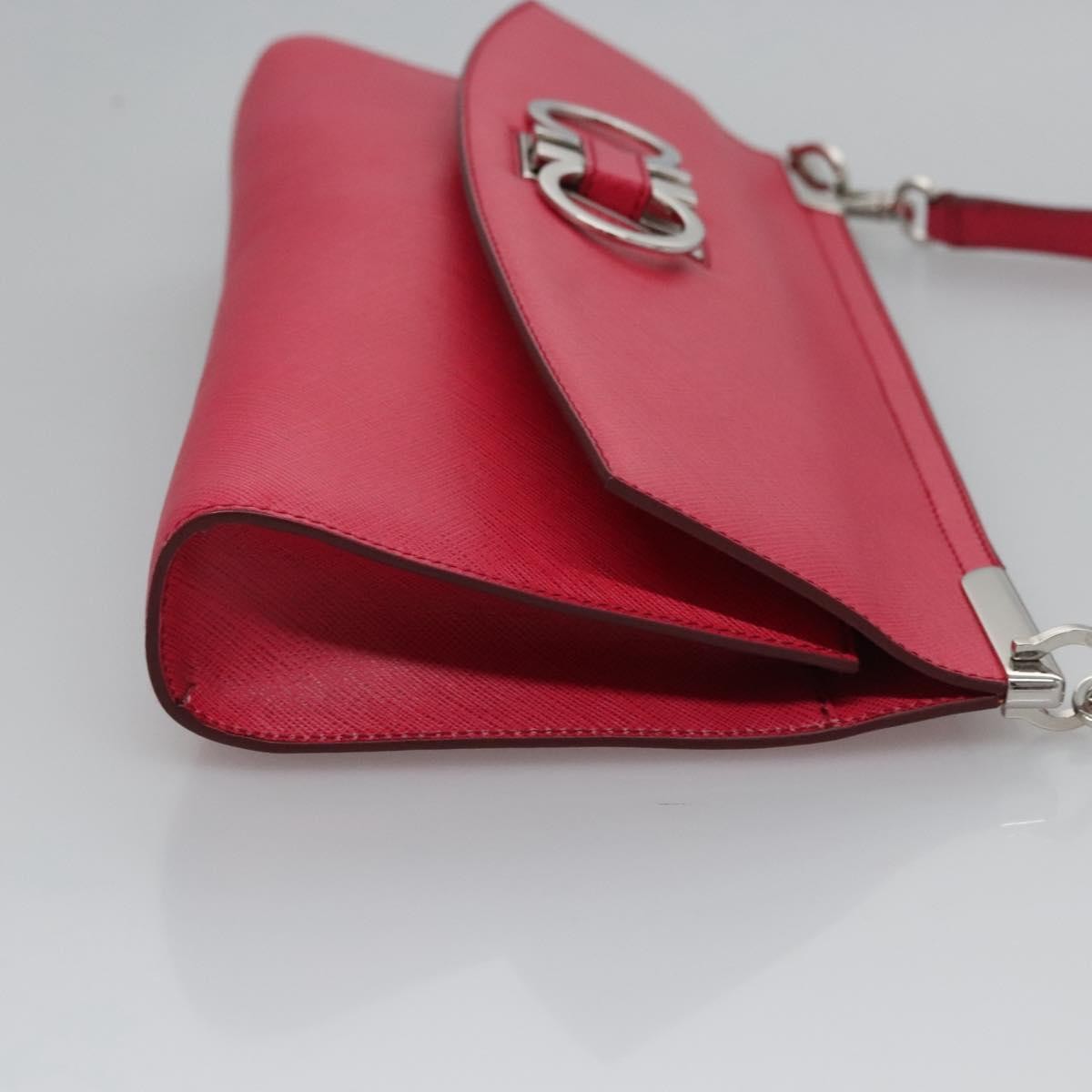 Salvatore Ferragamo Gancini Shoulder Bag Leather, PINK, LEATHER, Shoulder bag