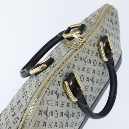 Louis Vuitton Alma Handbag Mini Lin, BLUE, CANVAS, Handbag