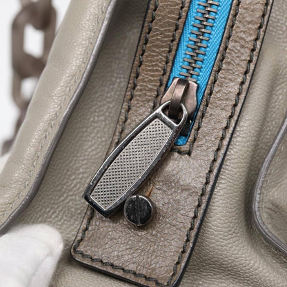 Balenciaga Cherche Midi Chain Shoulder Bag Leather, GRAY, LEATHER, Shoulder bag