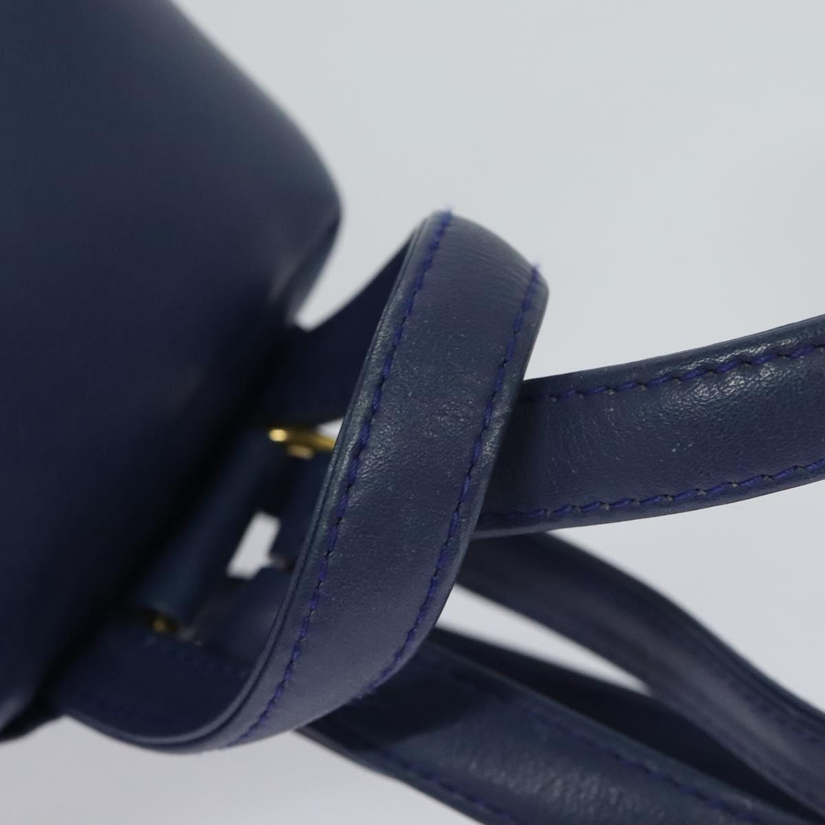 Christian Dior Vintage Flap Backpack Leather, BLUE, LEATHER, Backpack