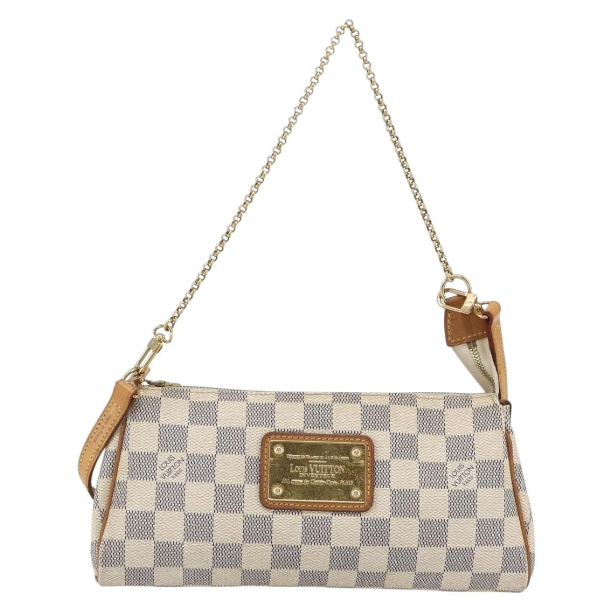 Louis Vuitton Eva Handbag Damier, BEIGE, CANVAS, Clutche & pouche