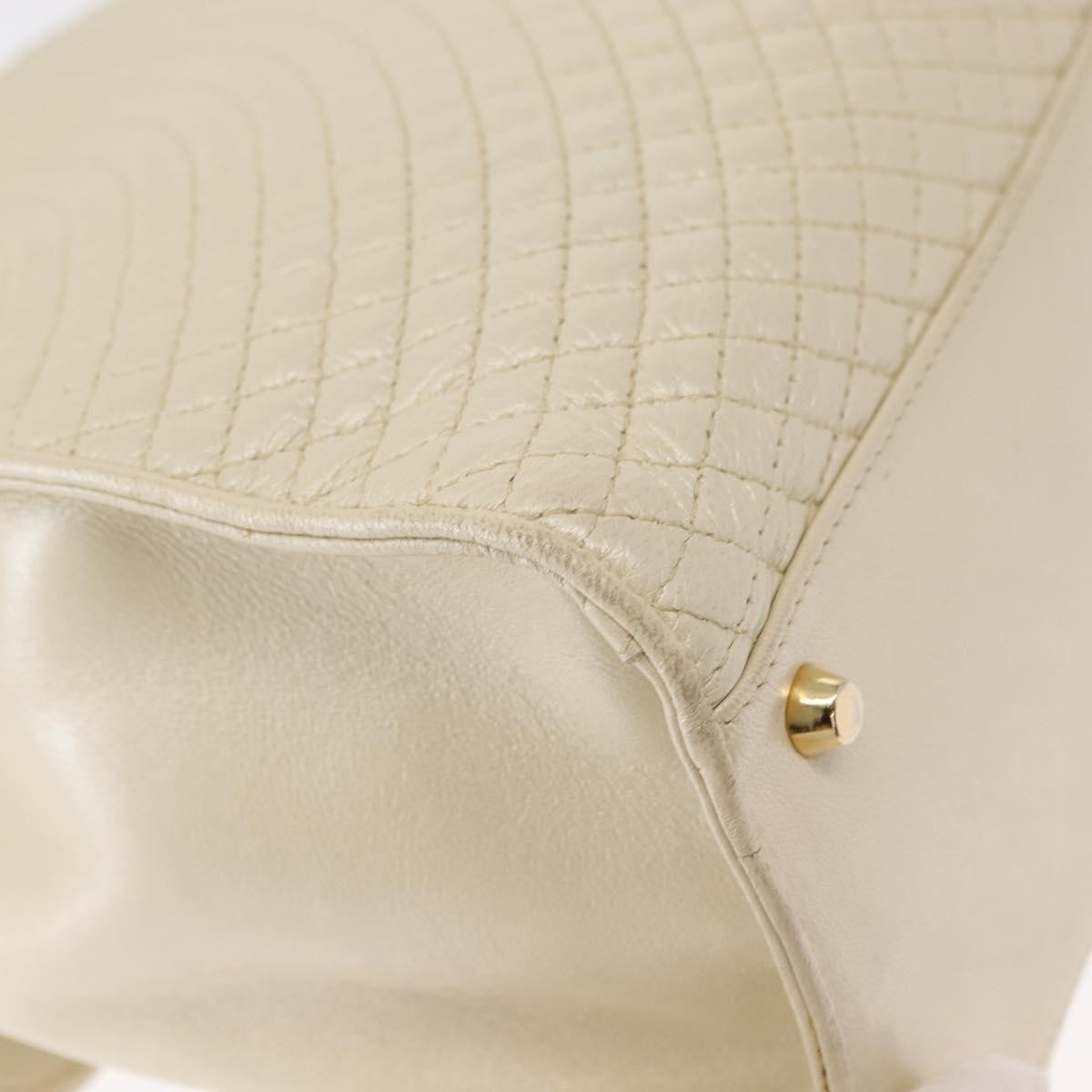 Bally Vintage Handbag Quilted Leather, BEIGE, LEATHER, Handbag