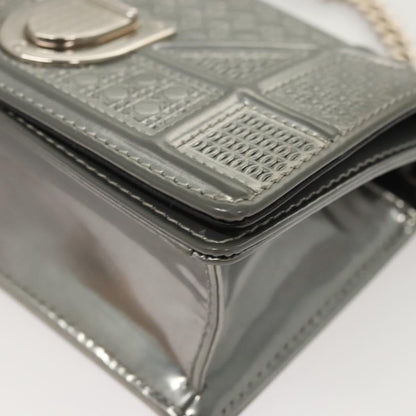 Christian Dior Diorama Wallet on Chain Enamel, SILVER, PATENT_LEATHER, Shoulder bag