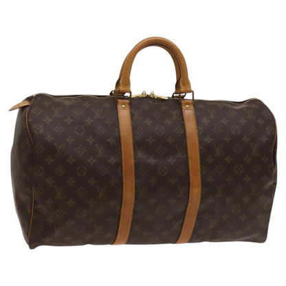 Louis Vuitton Keepall Bag Monogram Canvas, BROWN, CANVAS, Travel bag